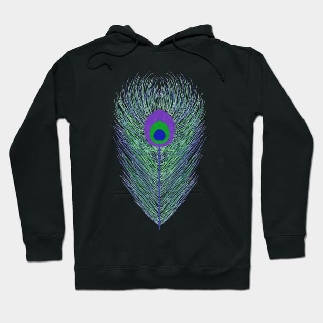 Peacock Feather Hoodie by Rosemarie Guieb Designs